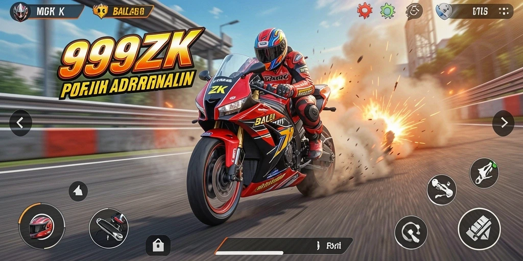 Tampilan menegangkan saat balapan motor di 999ZK.