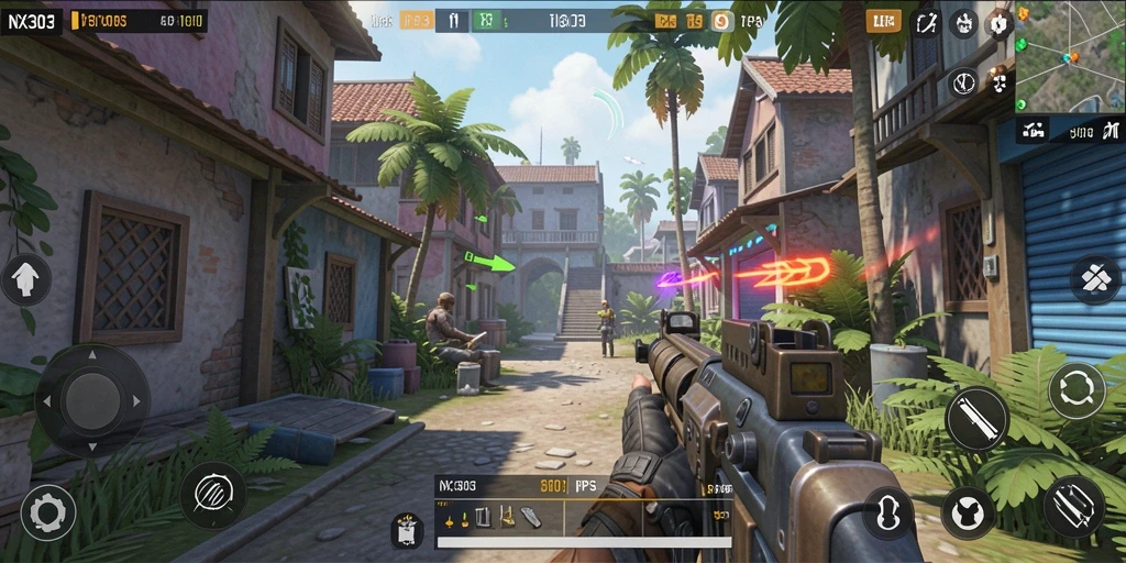 Tampilan gameplay NX303 yang mendebarkan dalam dunia TPS.