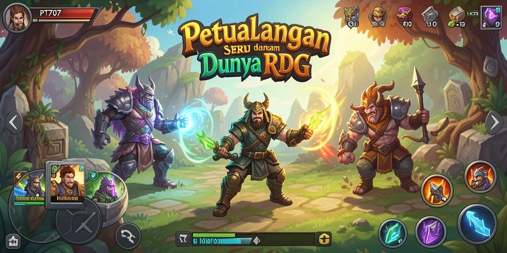 Gameplay mendebarkan dalam dunia fantasi RPG.