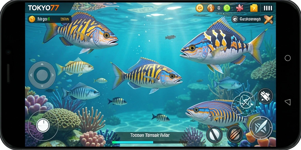Screenshot gameplay Tembak Ikan yang seru dan menarik.